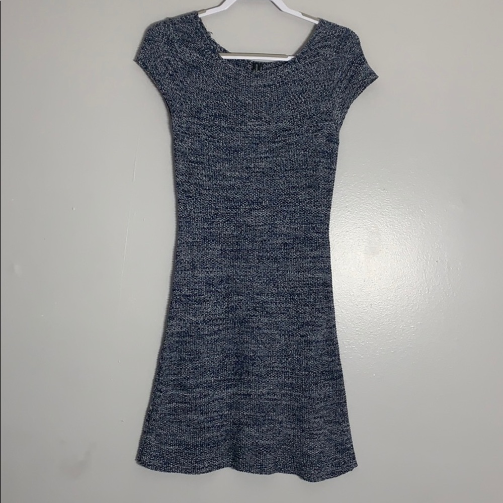 Vintage Y2K Guess Marciano Navy Blue Knit Cap Sleeve Mini Dress small